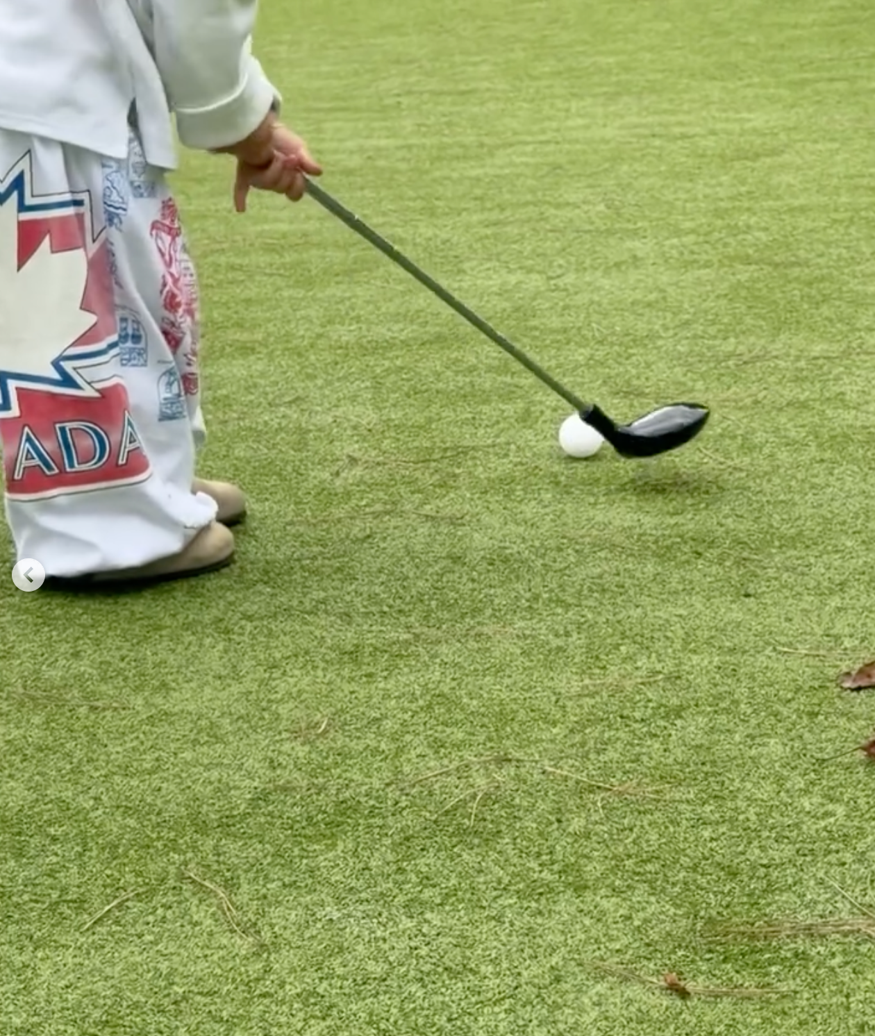 Con solo dos años, Jack Blues Bieber ya sorprende con su habilidad para el golf